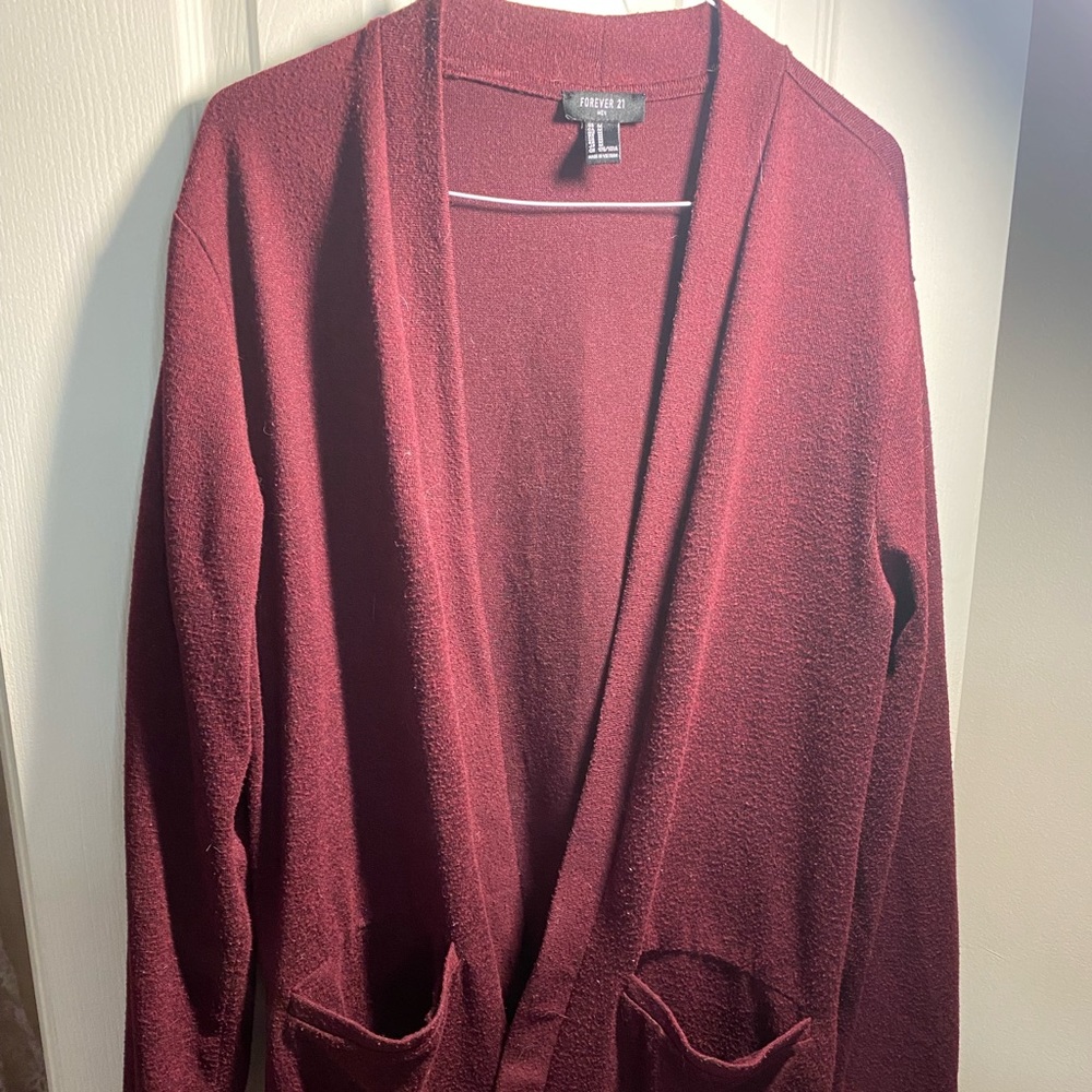 Burgundy wizard like cardigan from forever 21